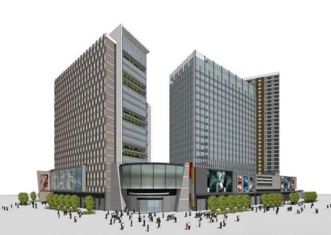 Modern High-Rise Office Building Model in SketchUp