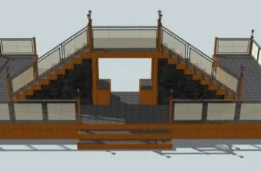 SketchUp Material Model | Landscape Materials for Bridge-Connected Outdoor Viewing Platforms-BIM WORLD
