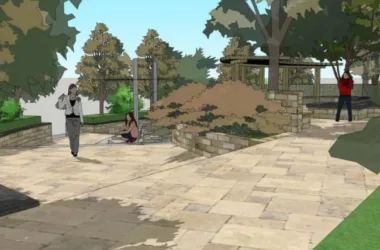 Modern Square Landscape Design in SketchUp-BIM WORLD