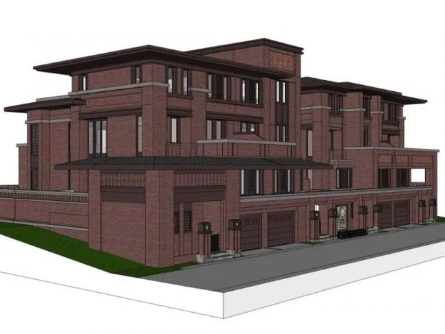 Sketchup Villa Model | Twin Villa, Modern Style