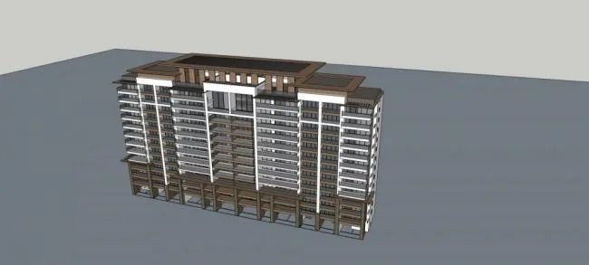 Sketchup Residential Model | Sanya Tufu Bay, High rise Residential Apartments, Residential Buildings, Modern Style