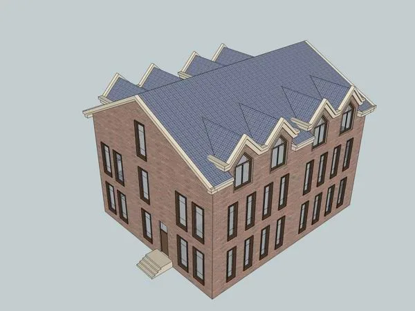 Sketchup Business Model | Multi story commercial building, classical style