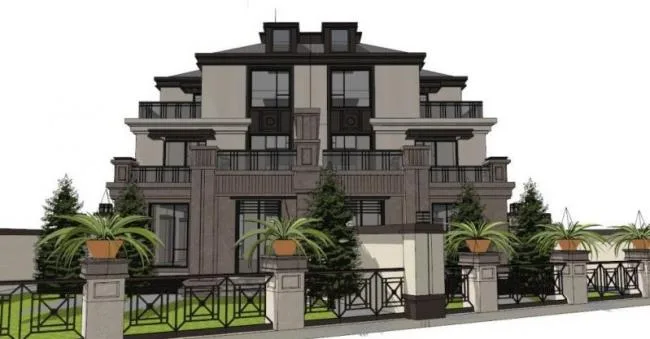 Sketchup Villa Model | Twin Villa, Classical Style