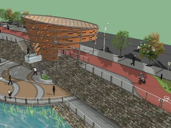 Sketchup Landscape Model | Architecture, Modern Style, Park Landscape, Waterfront