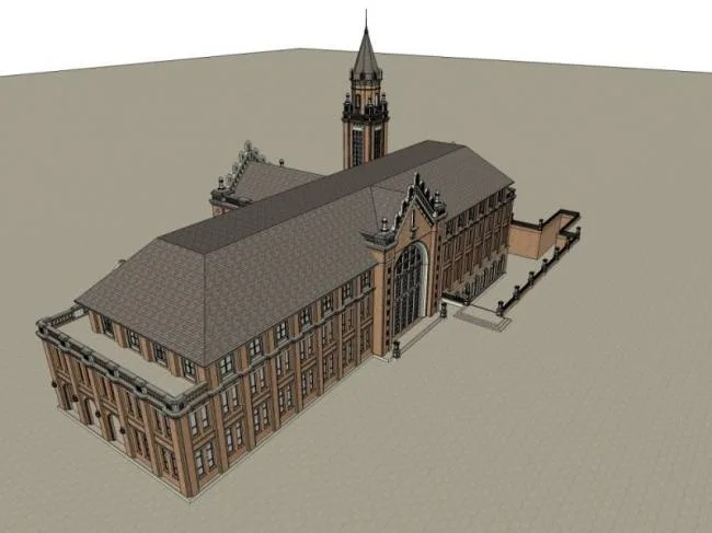 Sketchup Business Model | Multi story Clubhouse, Classical Style