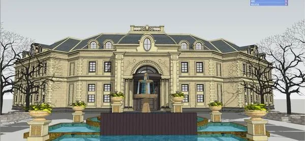 Sketchup Villa Model | Solo Villa, European Classical Style