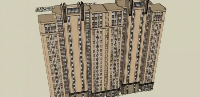 Sketchup Residential Model | High rise Residential Buildings, Residential Buildings, Classical Style