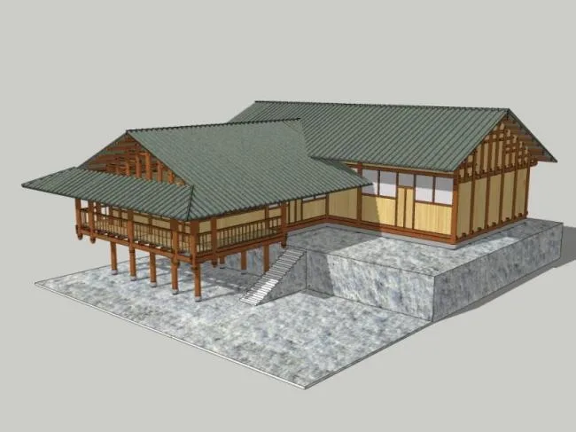 Sketchup Ancient Architecture Model | Multi story Stilted Building, Ancient Architecture, Chinese Style