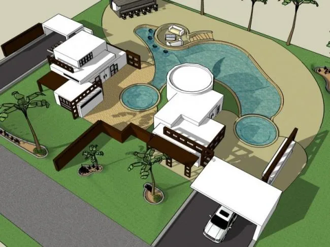 Modern Solo Villa Design | SketchUp 3D Model