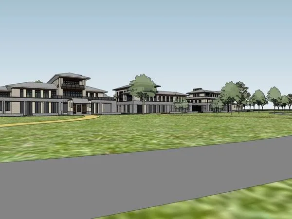 Classical Lakeside Detached Villas SketchUp Model Collection