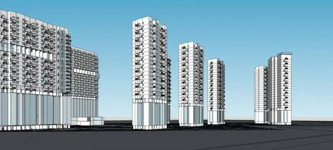 Sketchup Residential Model | High rise residential complex, modern style, residential building