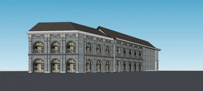 Sketchup Business Model | Republic of China Style, Multi story Commercial Building, New Chinese Style