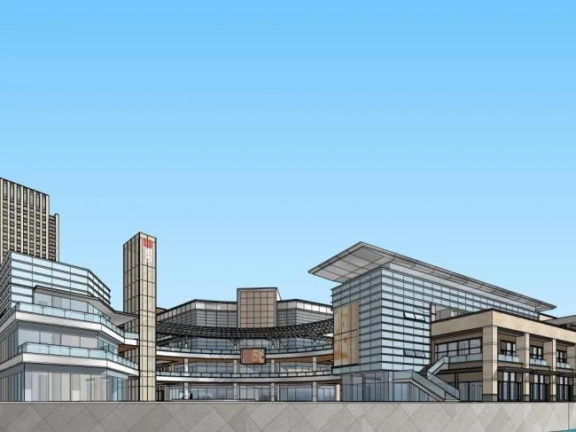 Sketchup Complex Model | Multi story high-rise mixed use, commercial complex, residential, office, modern style