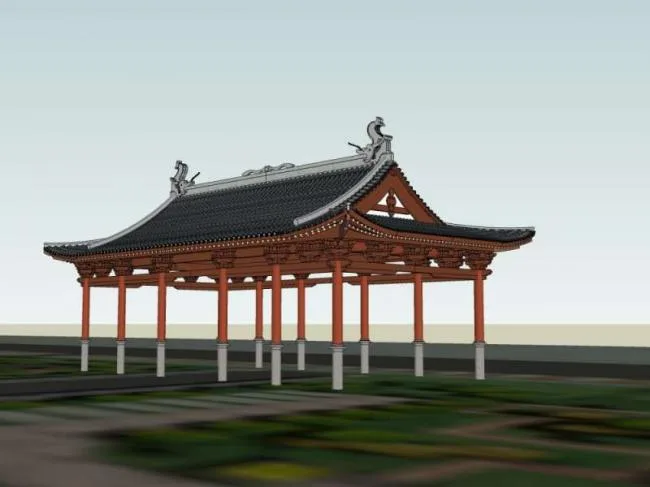 Sketchup Sketch Model | Pavilion, Chinese Style, Sketch