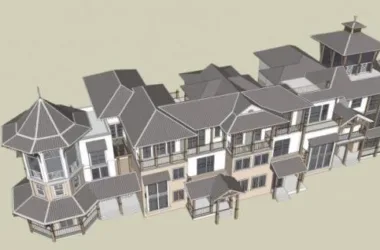 European-Style Multi-Row Villa Model in SketchUp-BIM WORLD