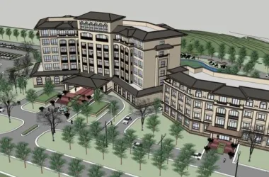 SketchUp Multi-Story Hotel Model in European Classical Style-BIM WORLD