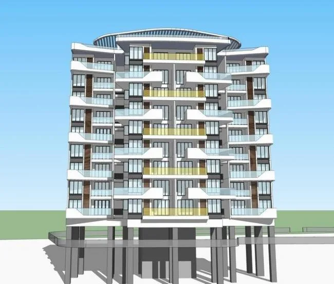 Sketchup Residential Model | Multi story residential apartments, mixed use buildings, modern style, residential buildings