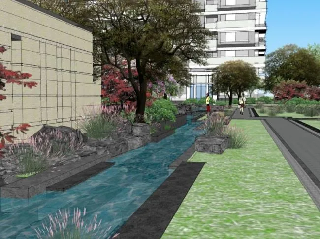 Sketchup Landscape Model | Community Landscape, Residential Landscape, Modern Style