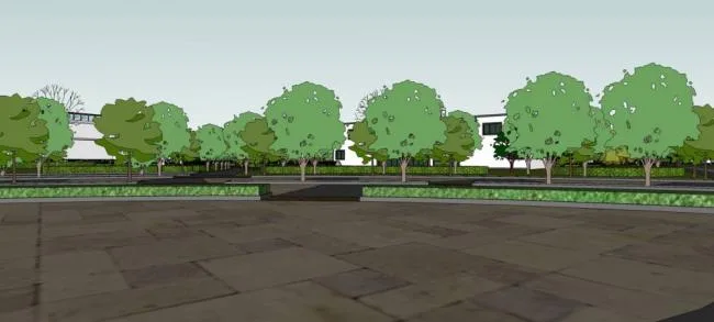 Sketchup Landscape Model | Waterfront Park, Landscape, Modern Style