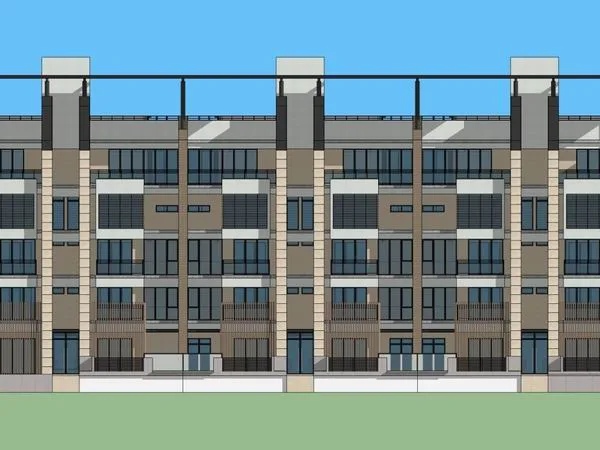 Modern 6-Story Residential Model in SketchUp