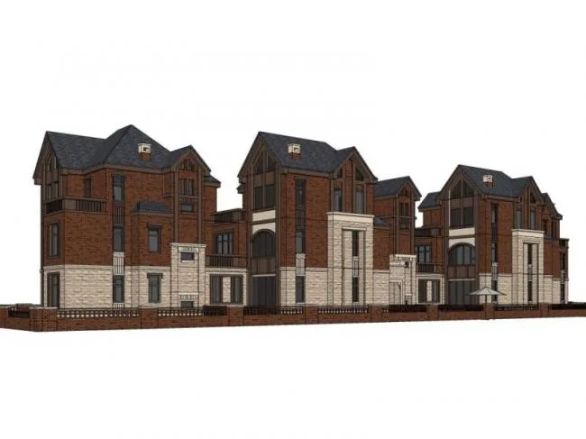 Sketchup Villa Model | Multi row Villa, Modern Style