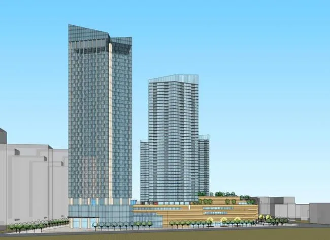 Sketchup Complex Model | Multi story mixed use commercial complex, office, hotel, modern style