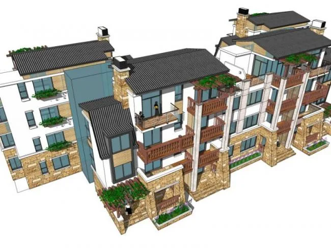Sketchup Residential Model | Multi story Residence, Modern Style