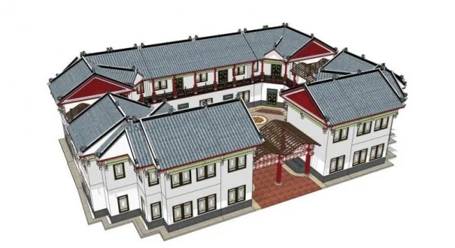 Sketchup Ancient Architecture Model | Multi story Western Sichuan Architecture, Chinese Style, Ancient Architecture