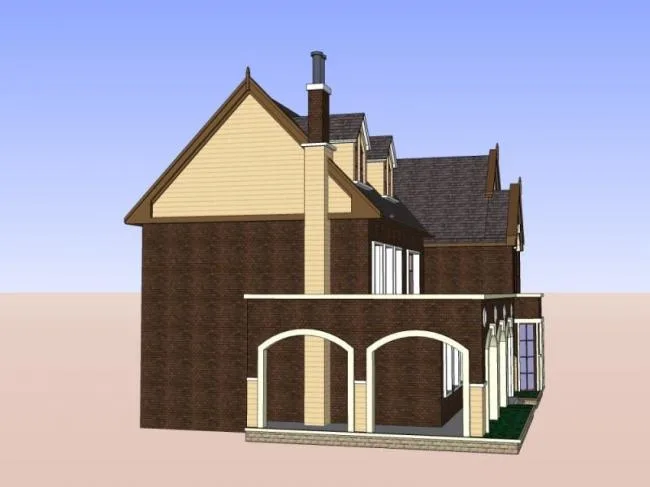 Sketchup Villa Model | Single Family Villa, Classical Style