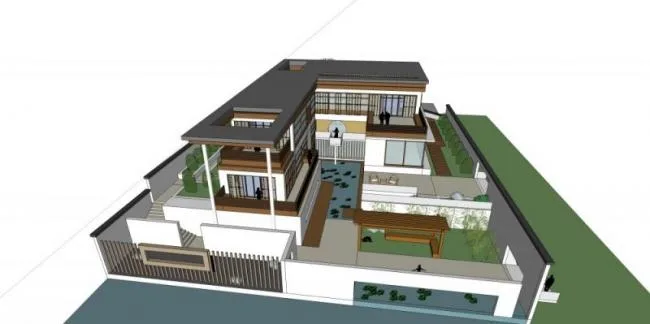Modern Chinese-Style Solo Villa SketchUp Model