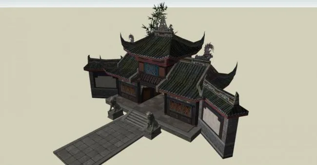 Sketchup Ancient Architecture Model | Entrance, Chinese Style, Ancient Architecture, Landscape