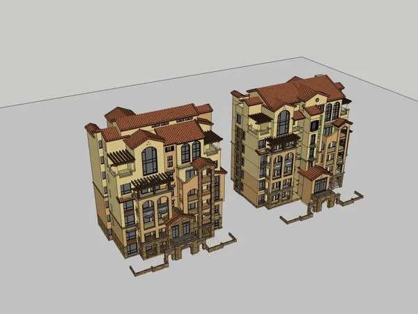 Sketchup Villa Model | Single Family Villa, Classical Style
