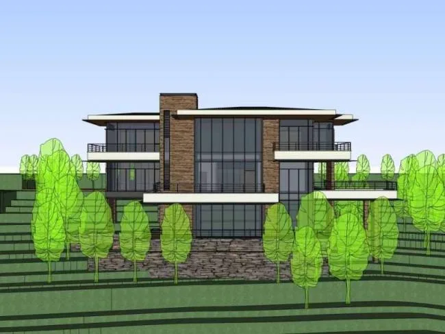 Sketchup Villa Model | Multi story Villa, Modern Style