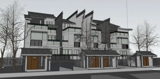 Sketchup Villa Model | Row Villa, Huizhou Residential Style