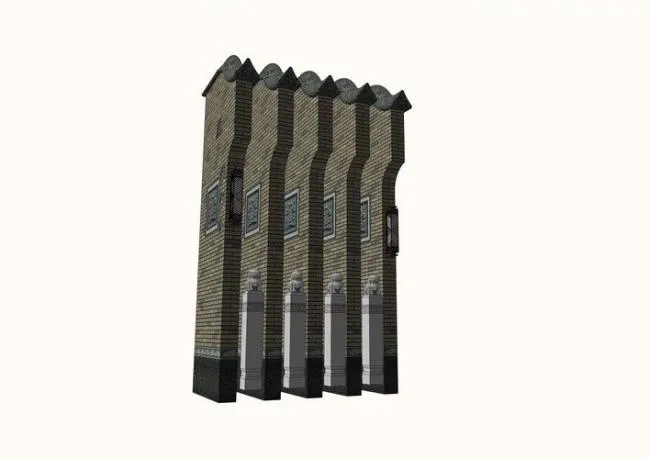 SketchUp Material Model: Huizhou Horsehead Wall Component