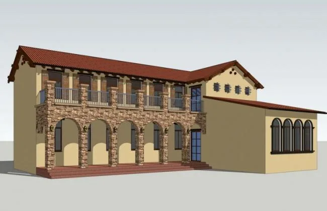 Sketchup Cultural Model | Park Architecture, Spanish Style, Classical Style