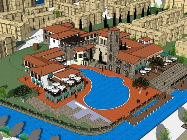 Sketchup Business Model | Multi-story Entertainment Club, Commercial, Spanish Classical Style