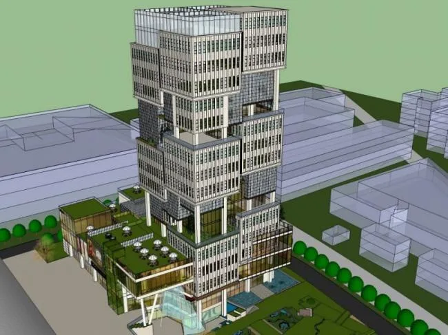 Sketchup Office Model | High rise Energy saving Office Building, Modern Style