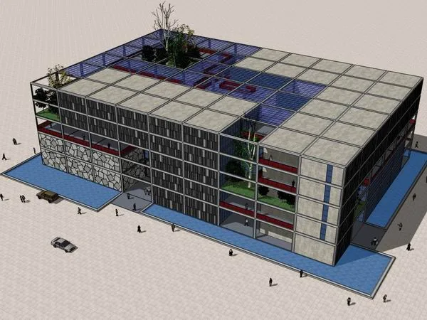 Sketchup Office Model | Multi story Office Building, Modern Style