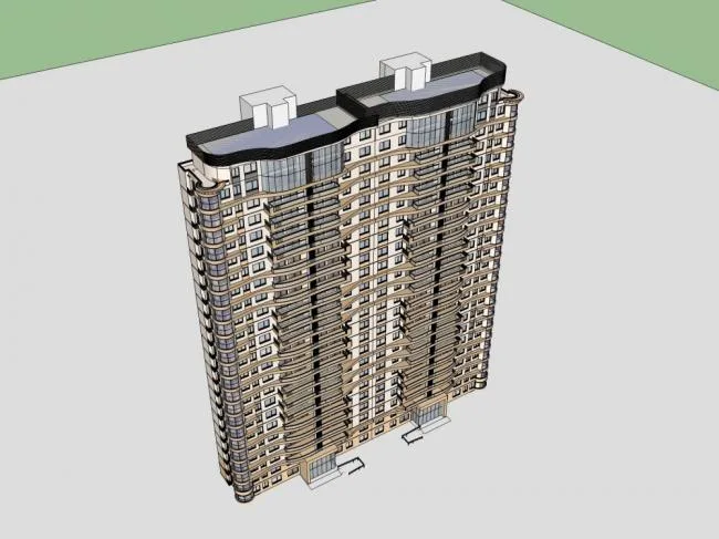 Sketchup Residential Model | High rise residential building, modern style, 24 floors