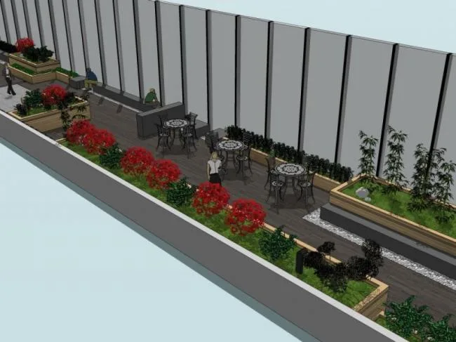 Modern Roof Garden Landscape Model in SketchUp