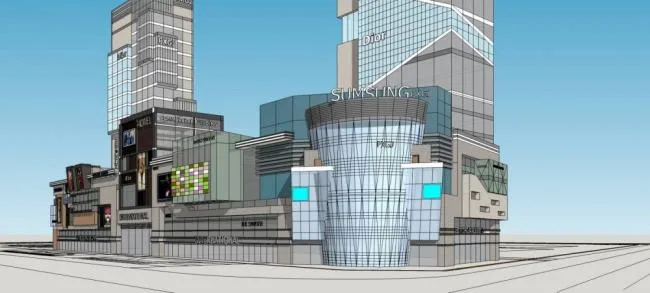 Sketchup Complex Model | High rise commercial complex, modern style, commercial podium, hotel office