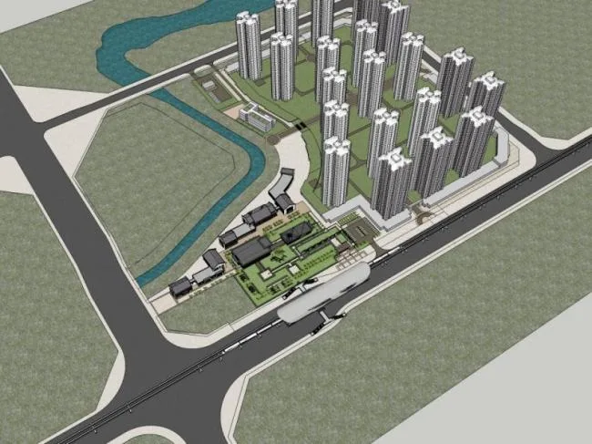 Sketchup Business Model | Multi story Sales Office, Modern Chinese Style