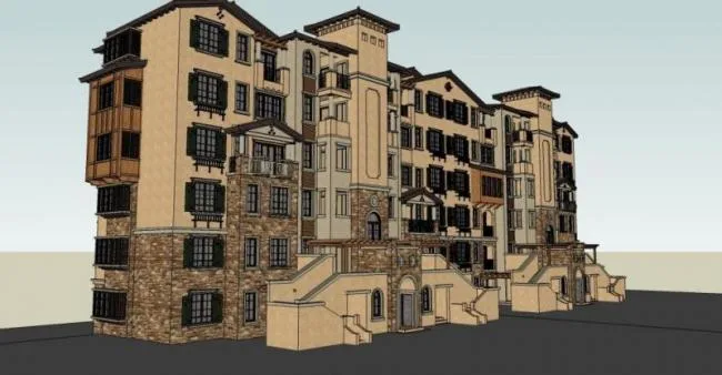 SketchUp Residential Model: Multi-Story Mediterranean and Classical Style Home