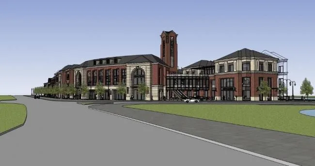 SketchUp Business Model: Multi-Story European Classical Style Community Commercial Street