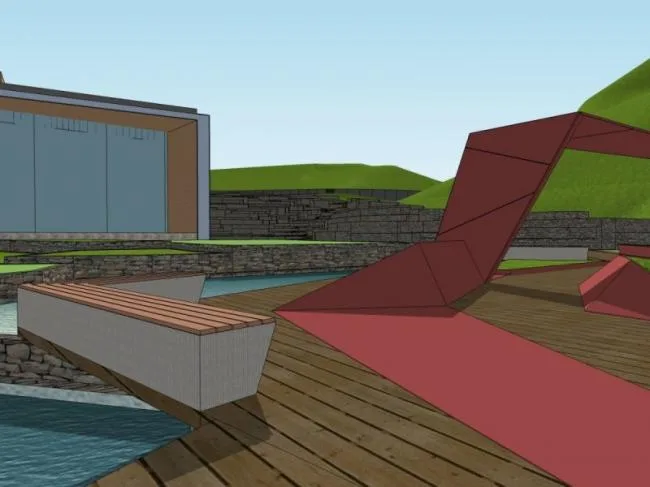 Sketchup Landscape Model | Office Landscape, Modern Style