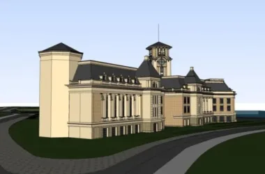 SketchUp Business Model: British-Style Multi-Story Clubhouse Design-BIM WORLD