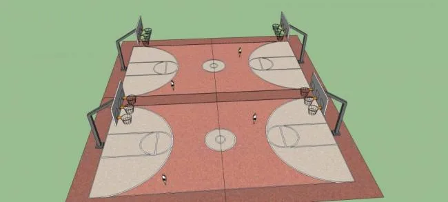 Sketchup Material Model | Basketball Court, Sports Materials, Components