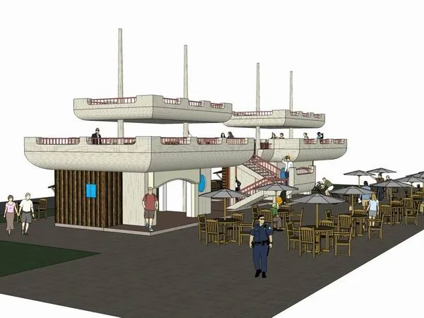 Modern Multi-Story Commercial Boathouse for Sale | SketchUp Business Model