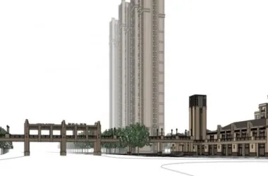 SketchUp Business Model: Classical-Style Low-Level Clubhouse Design-BIM WORLD
